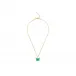 Papillon Necklace, Green Crystal, 18K Yellow Gold-Plated