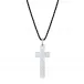 Saint Matthew Cross Pendant, Clear Crystal, Silver