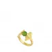 Ginkgo Ring Antinea Green Crystal 18K Yellow Gold-Plated