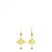 Ginkgo Earrings Antinea Green Crystal 18K Yellow Gold-Plated