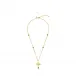 Ginkgo Small Necklace Antinea Green Crystal 18K Yellow Gold-Plated