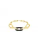 Empreinte Animale Bracelet, Black Crystal, Yellow Gold Plated, Small