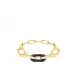 Empreinte Animale Bracelet, Black Crystal, Yellow Gold Plated, L