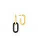 Empreinte Animale Earrings, Black Crystal, Yellow Gold Plated, L