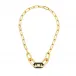 Empreinte Animale Necklace, Black Crystal, Yellow Gold Plated