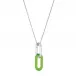 EMPREINTE ANIMALE PENDANT - GREEN CRYSTAL, SILVER