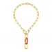 Empreinte Animale Necklace, Red Crystal, 18K Yellow Gold Plated Brass