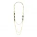 Empreinte Animale Long Necklace, Black Crystal, 18K Yellow Gold Plated Brass