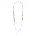 Empreinte Animale Long Necklace, Green Crystal, Silver