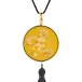 Dragond Tianlong Pendant, Amber Crystal, 18K Yellow Gold Plated Brass