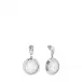 ARÉTHUSE ROUND EARRINGS - CLEAR CRYSTAL, SILVER