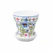 Madrid White Melamine 5" Tall x 5.25" Diam Small Flower Pot with Drainage Hole and 4.75" Saucer