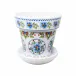Madrid White Large Flower Pot 7.25" X 6.5" Tall With Drainage Hole And Saucer