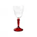 Versailles Clear Wine Glass 9 Oz Acrylic With Red Stem