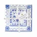 Morocan Blue Gift Set Patterned Dinner And Cocktail Paper Napkins With Ribbon And Tag (20 In Each Size Pack)
