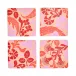 Voyage Iconique Red Set Of 4 Coasters 3" x 3"