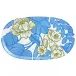 Escapade Tropicale Blue Tray 22" x 13" Oval