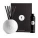 Rose Noire Porcelain Diffuser Set Vessel: 5 x 4.75” - 13 x 12cm; Reeds: 9.5” - 24cm; Oil: 8oz - 235ml