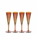 Prism Amber Champagne Flutes (Set of 4)