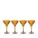 Prism Amber Martini Glasses, Set of 4