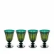 Prism Green Wine Glasses, Set of 4