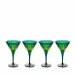 Prism Green Martini Glasses, Set of 4