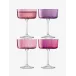 Gems Champagne/Cocktail Glass 8 oz Assorted Garnet, Set of 4