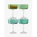 Gems Champagne/Cocktail Glass 8 oz Assorted Jade, Set of 4