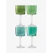 Gems Wine Glass 8 oz Assorted Jade, Set of 4