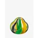 Folk Vase Height 4.5 in Black/Green/Yellow