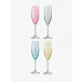 Polka Champagne Flute 8 oz Pastel Assorted, Set of 4