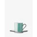 Palazzo Coffee Cup & Saucer 3.5 oz Sea Green/Platinum