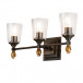Vetiver 3-Light Bath Vanity-Light Dark Bronze With Gold Accents