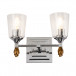 Vetiver 2-Light Vanity-Light Silver With Gold Accents