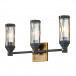 Abbey 3-Light Bath-Lighting Black And Brass