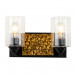 Bocage 2-Light Matte Black Bath Bar With Gold Accent