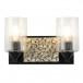 Bocage 2-Light Matte Black Bath Bar With Silver Accent