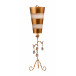 Tivoli Shabby Chic Distressed Gold Buffet Table Lamp Inverted Striped Shade