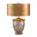 Gold and Distressed Silver Large Drum Shade Table Lamp