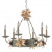 Simone 6-Light Rustic Metal Steel Silver Chandelier