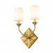 Epsilon 2-Light Sconce Aged Brass