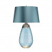 Large Lena Table Lamp Blue with Blue Satin Shade