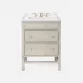 Isla Bath Vanity 28"L X 22"W X 33"H French Gray Peeled Rattan with Zaire Bath Vanity Knob Set Of 4 Antiqued Brass