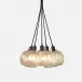 Dax 5-Light 18"D x 60"H Clear Translucent Resin Dark Bronze Metal Chandelier