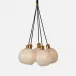 Dax 5-Light 18"D x 60"H White Opaque Resin Brass Metal Chandelier