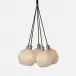 Dax 5-Light 18"D x 60"H White Opaque Resin Silver Metal Chandelier