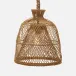 Dayton Natural Faux Straw Rattan Pendant Lamp 14"D x 15"H