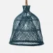 Dayton Cyan Faux Straw Rattan Pendant Lamp