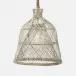 Dayton Antiqued White Faux Straw Rattan Pendant Lamp