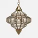 Enya Clear/Antiqued Brass Glass/Iron Pendant Lamp 18"D x 24"H